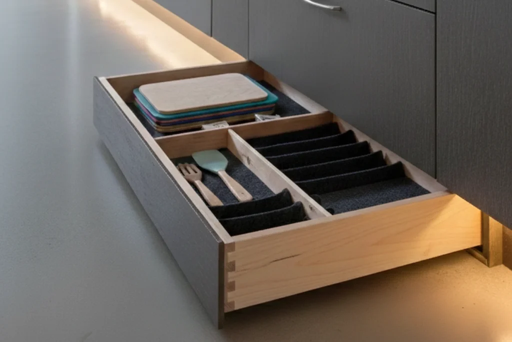 How Can Toe-Kick Drawers Add Extra Storage to Your Base Cabinets?